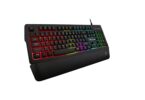 un clavier gaming avec beaucoup de couleurs