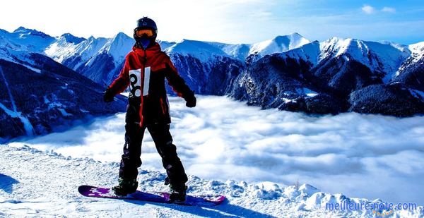 Un homme debout en combinaison prêt à skier