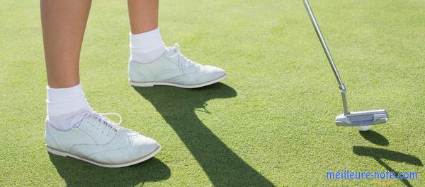 deux pieds et une paire de chaussure de golf