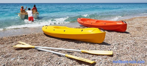 deux pagaies avec deux kayaks