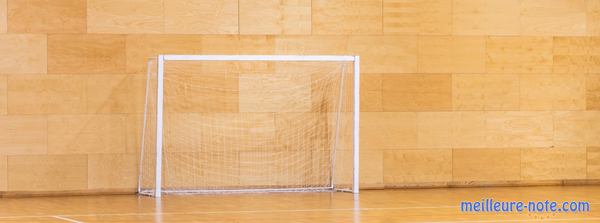 Une cage de handball dans une salle