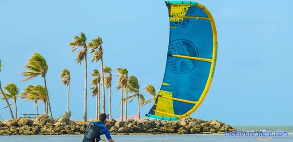 Un homme et une aile de kitesurf